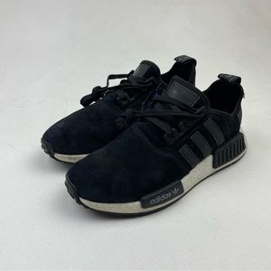 New Adidas NMD_R1 Boost 'Black Shiny Blue' F97579 Kids Size 6